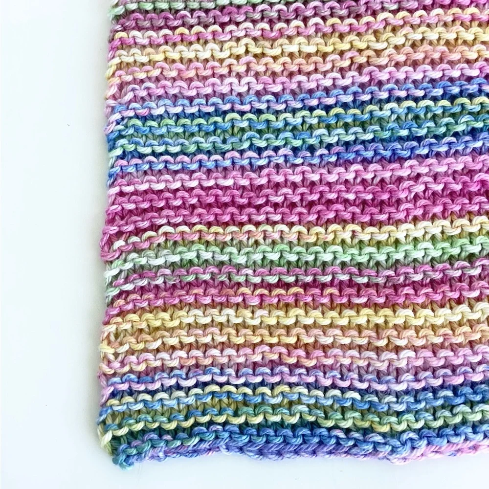 Baby Bib Set Hand Crafted Pink Knit Cotton Seahorse Colorful